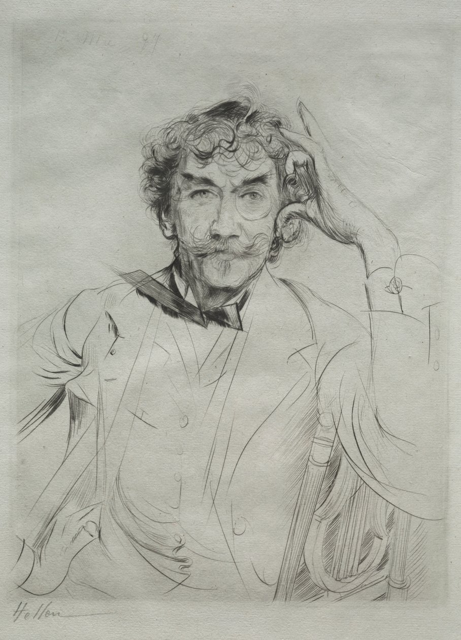 James MacNeill Whistler av Paul Cesar Helleu