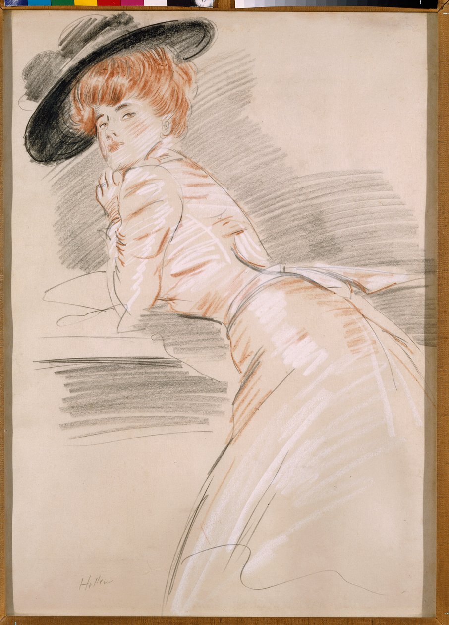 Madame Helleu i hatt av Paul Cesar Helleu
