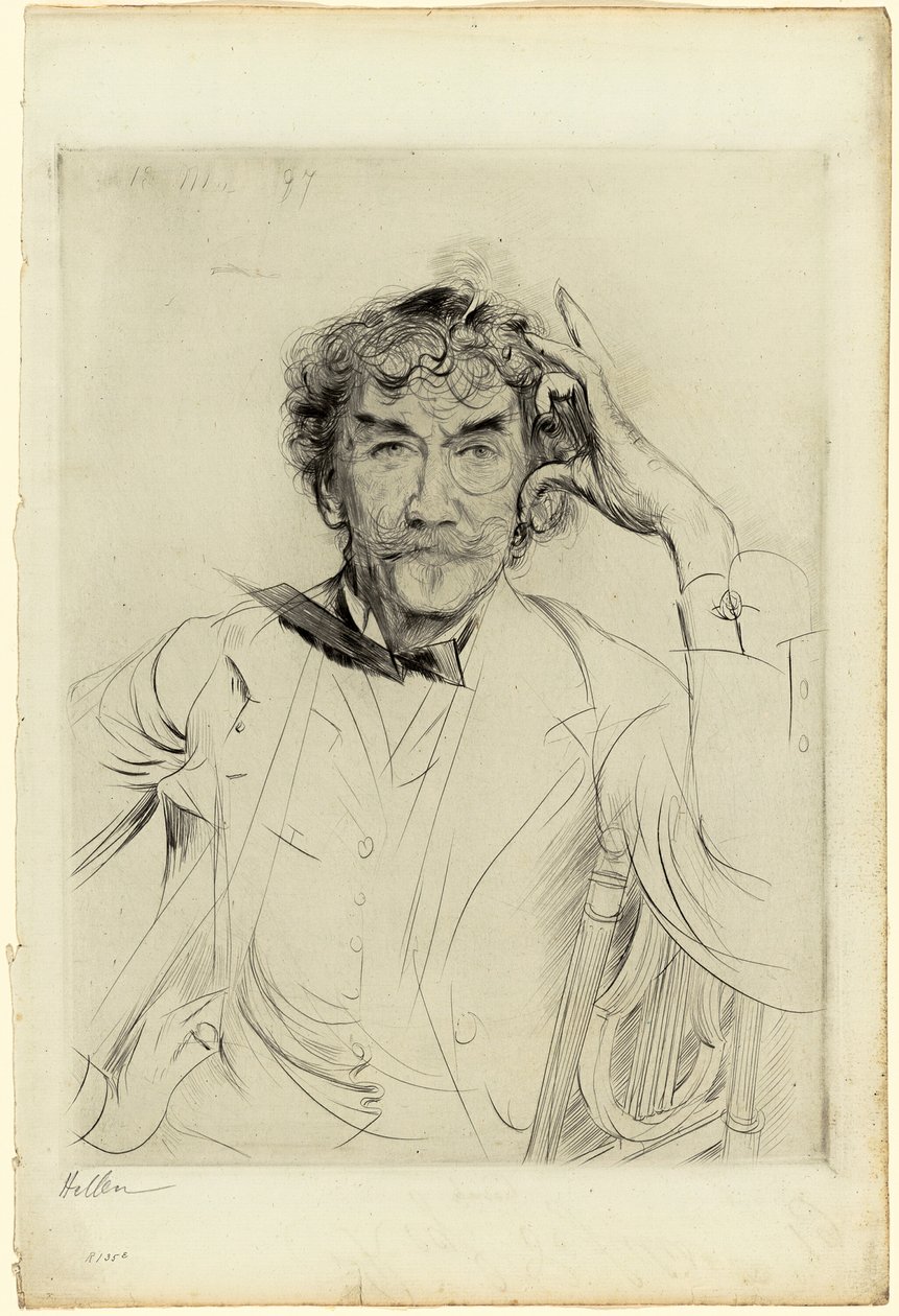 Portrett av James McNeill Whistler av Paul Cesar Helleu