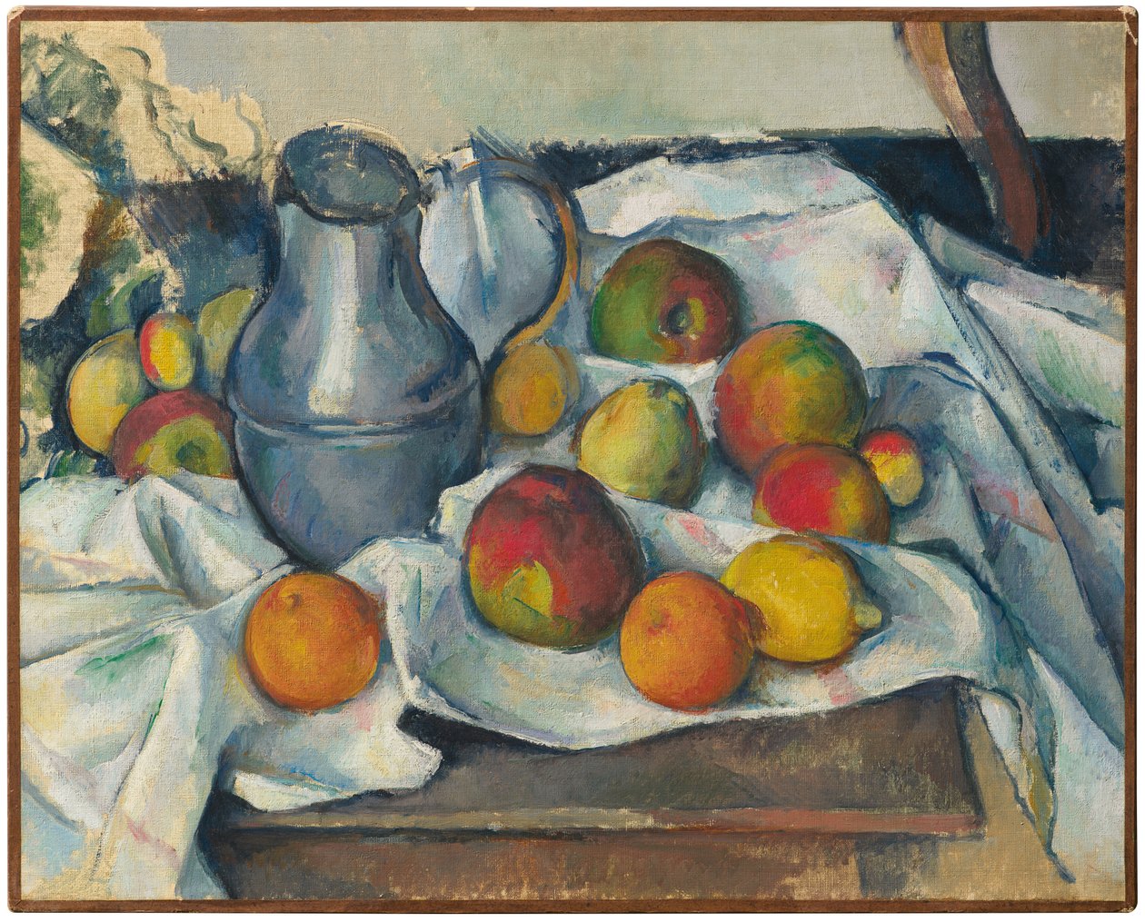 Vannkoker og frukt av Paul Cézanne