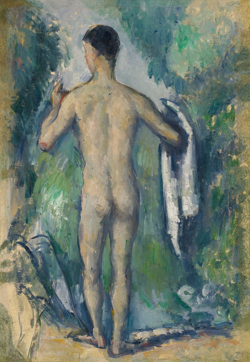 Stående bader, sett fra baksiden av Paul Cézanne