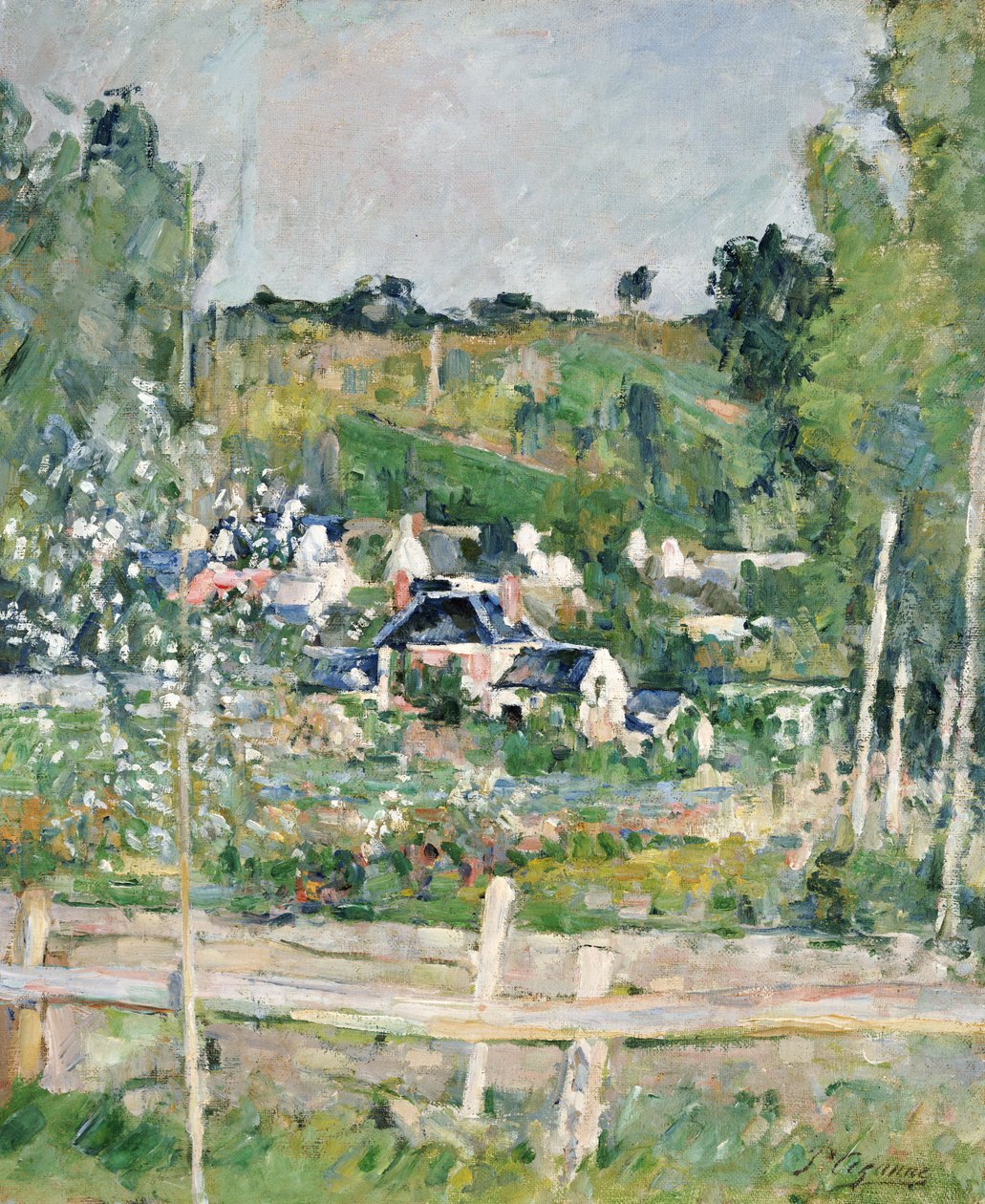 En utsikt over Auvers-sur-Oise, gjerdet, ca. 1873 av Paul Cézanne