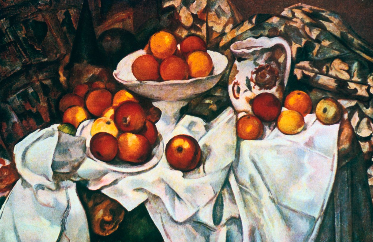 Epler og appelsiner, 1895-1900 av Paul Cézanne