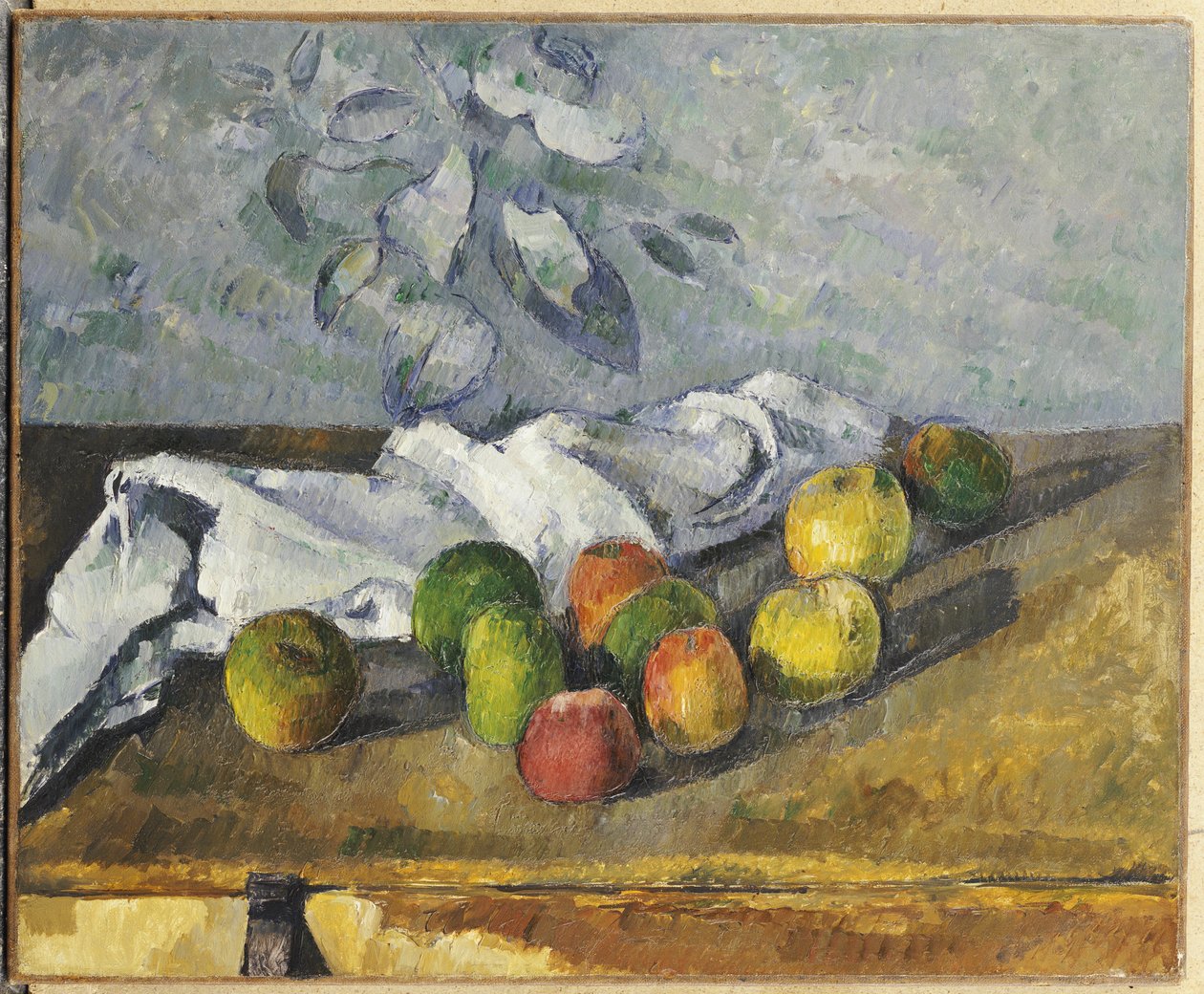 Epler og en serviett av Paul Cézanne