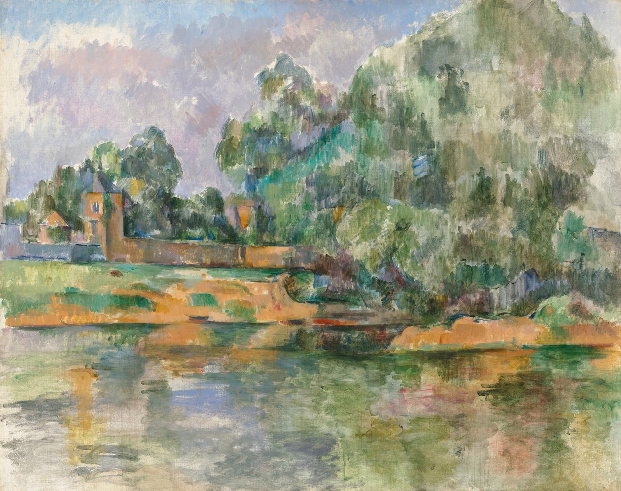 Seinebredden ved Médan av Paul Cézanne