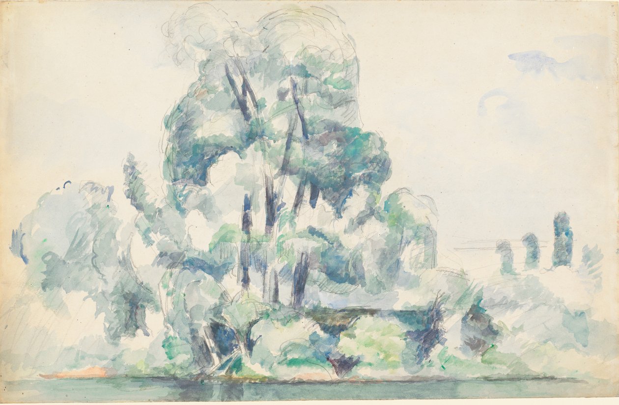 Seinebredden ved Médan, 1880-1885. av Paul Cézanne