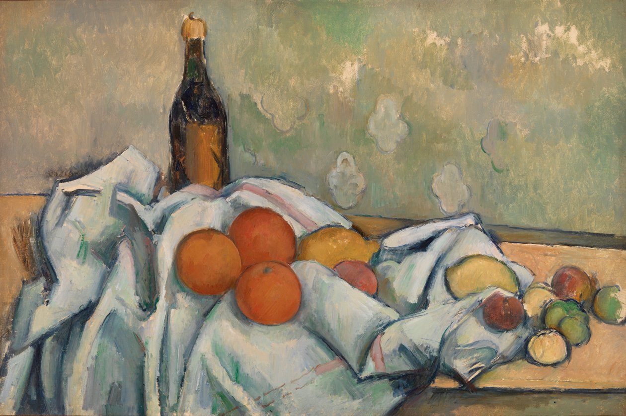 Flaske og frukt av Paul Cézanne