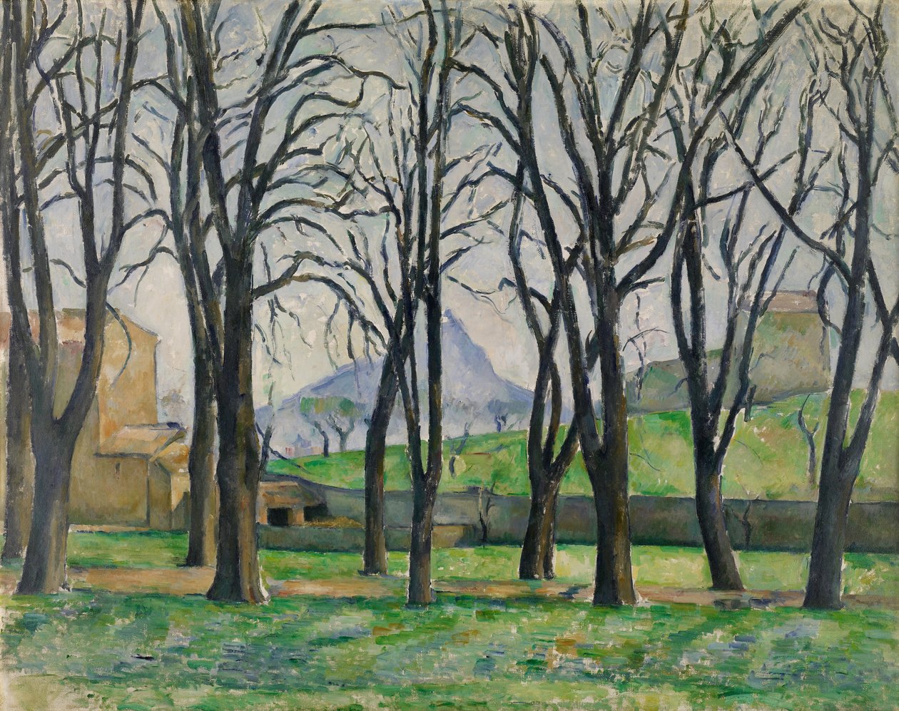 Kastanjetrær på Jas de Bouffan av Paul Cézanne