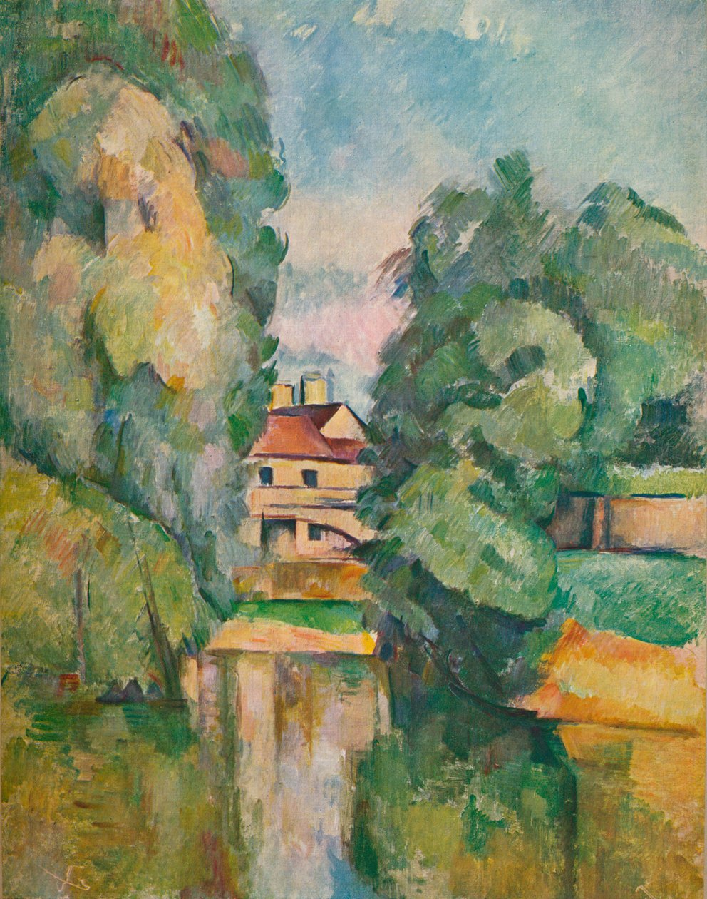 Landsted ved en elv, c1890 av Paul Cézanne