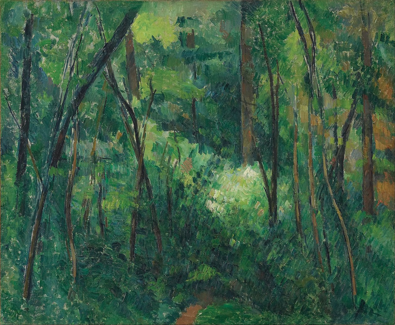 Interiøret i en skog av Paul Cézanne