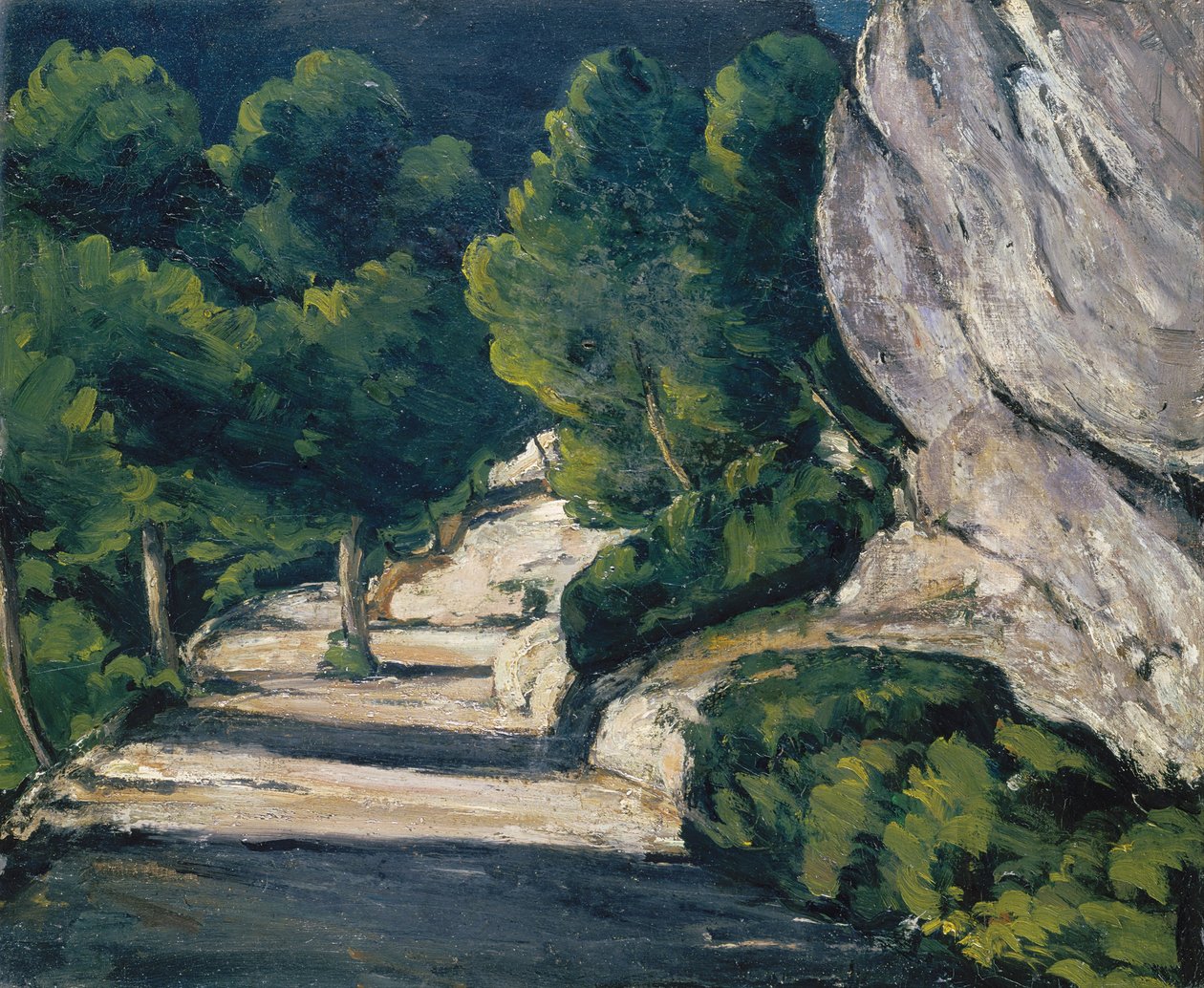 Landskap. Vei med trær i Rocky Mountains av Paul Cézanne