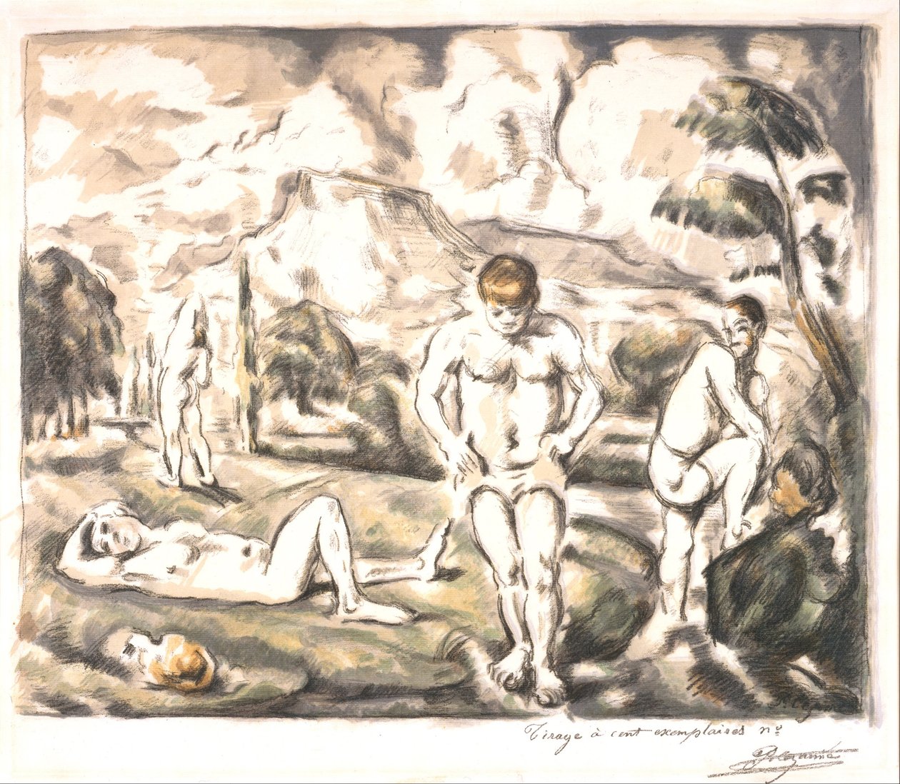 The Bathers (stort brett) av Paul Cézanne
