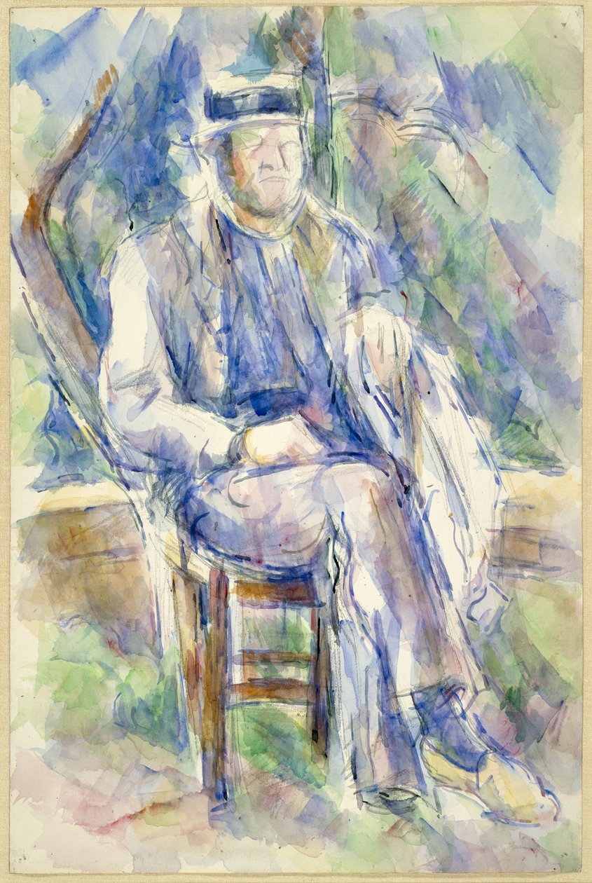 Mann med stråhatt, 1905-06 av Paul Cézanne