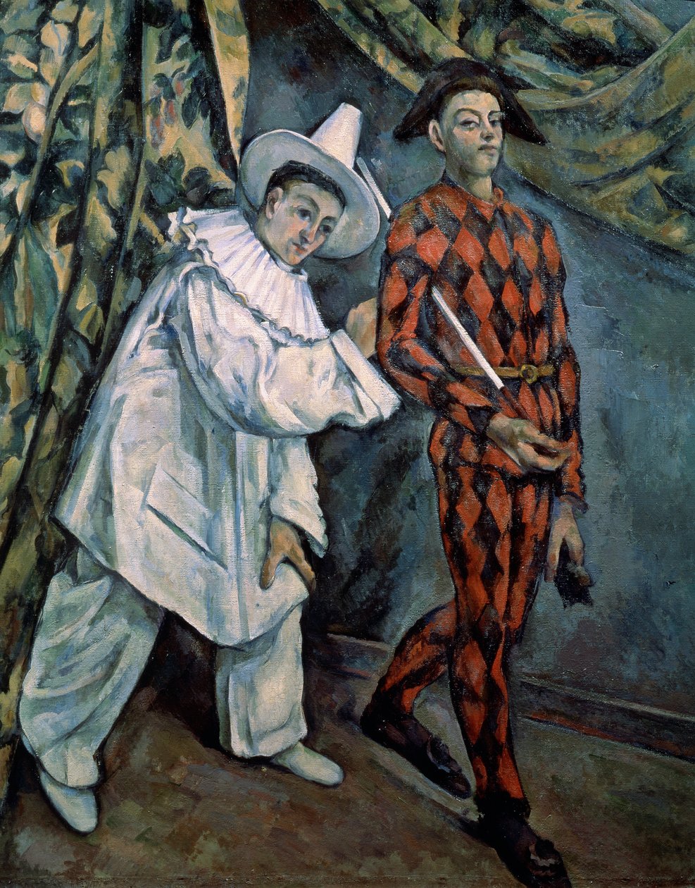 Pierrot og Harlequin Mardi-Gras, c1888. av Paul Cézanne