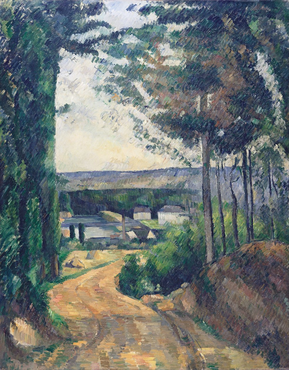 Vei som fører til innsjøen av Paul Cézanne