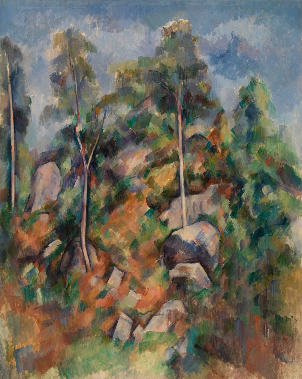 Steiner og trær av Paul Cézanne