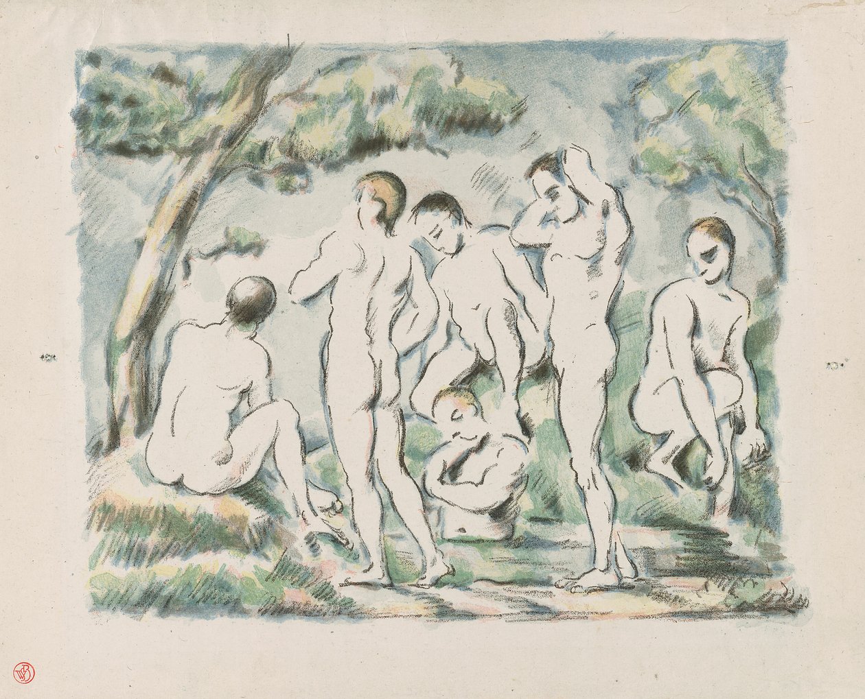 Små badegjester av Paul Cézanne