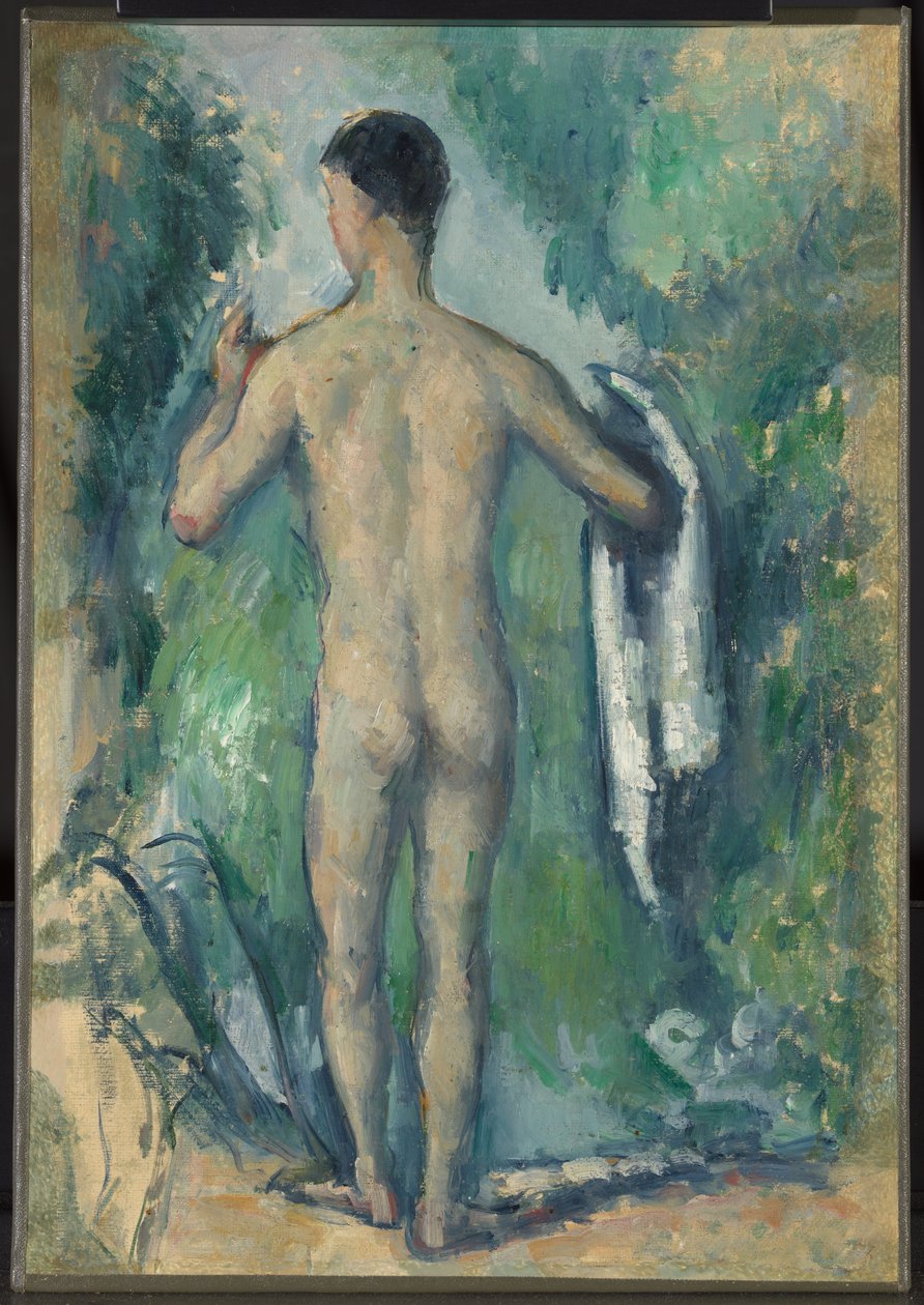 Stående bader, sett fra baksiden av Paul Cézanne