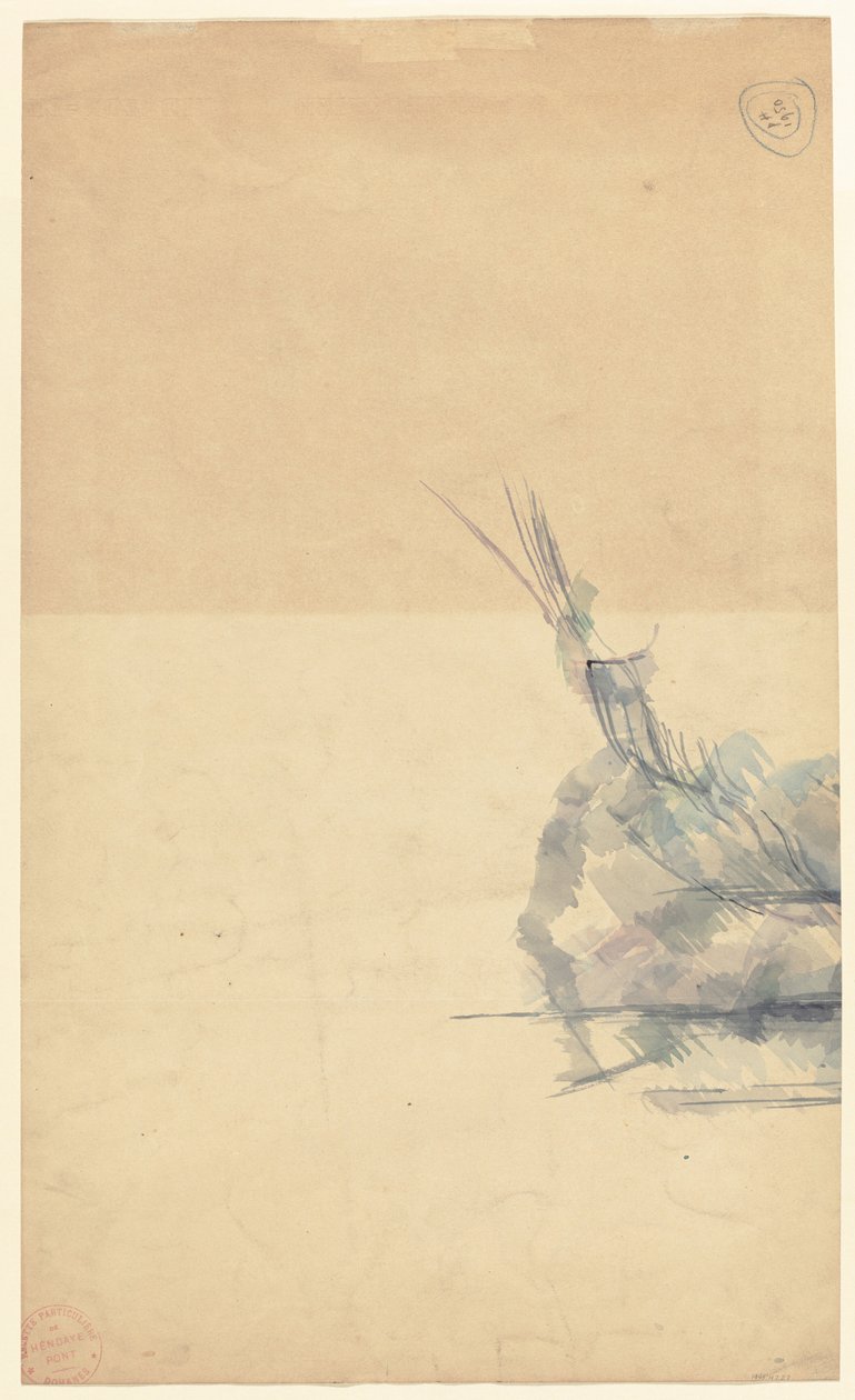 Studie av en stein [verso] av Paul Cézanne