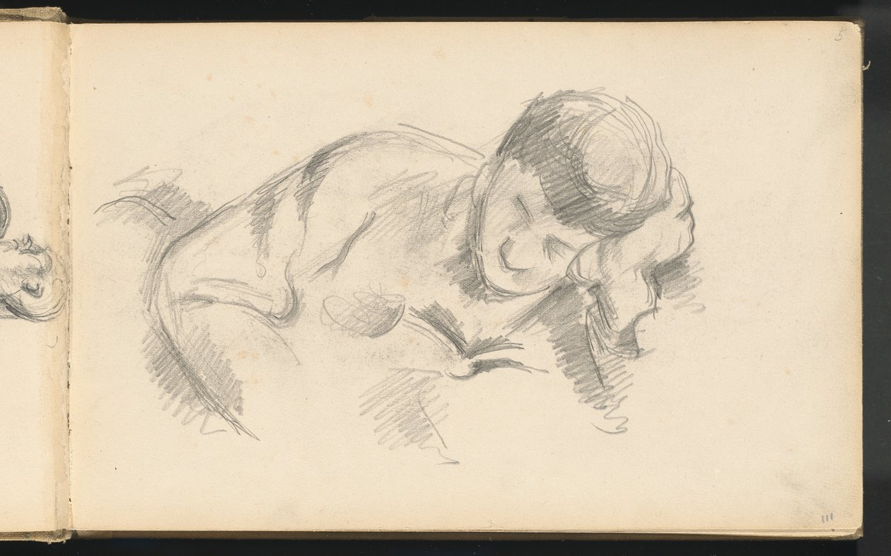 Kunstnerens sønn lener seg på albuen av Paul Cézanne