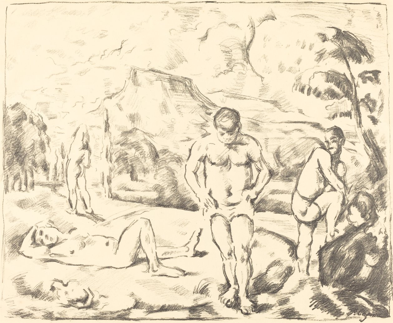 The Baders Large Plate, 1896-1897. av Paul Cézanne