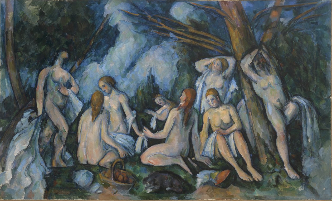 De store badende av Paul Cézanne