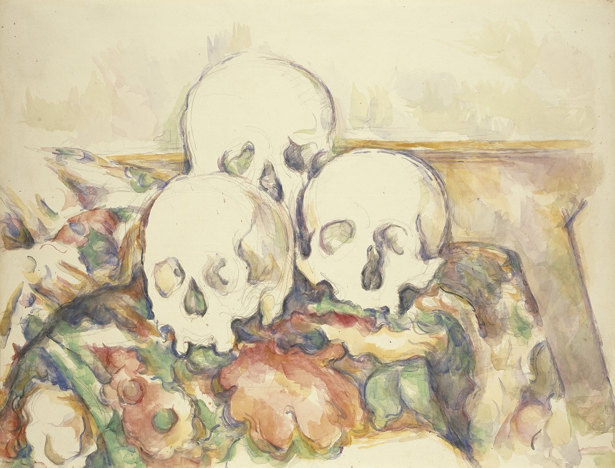 De tre hodeskallene, 1902-06 av Paul Cézanne