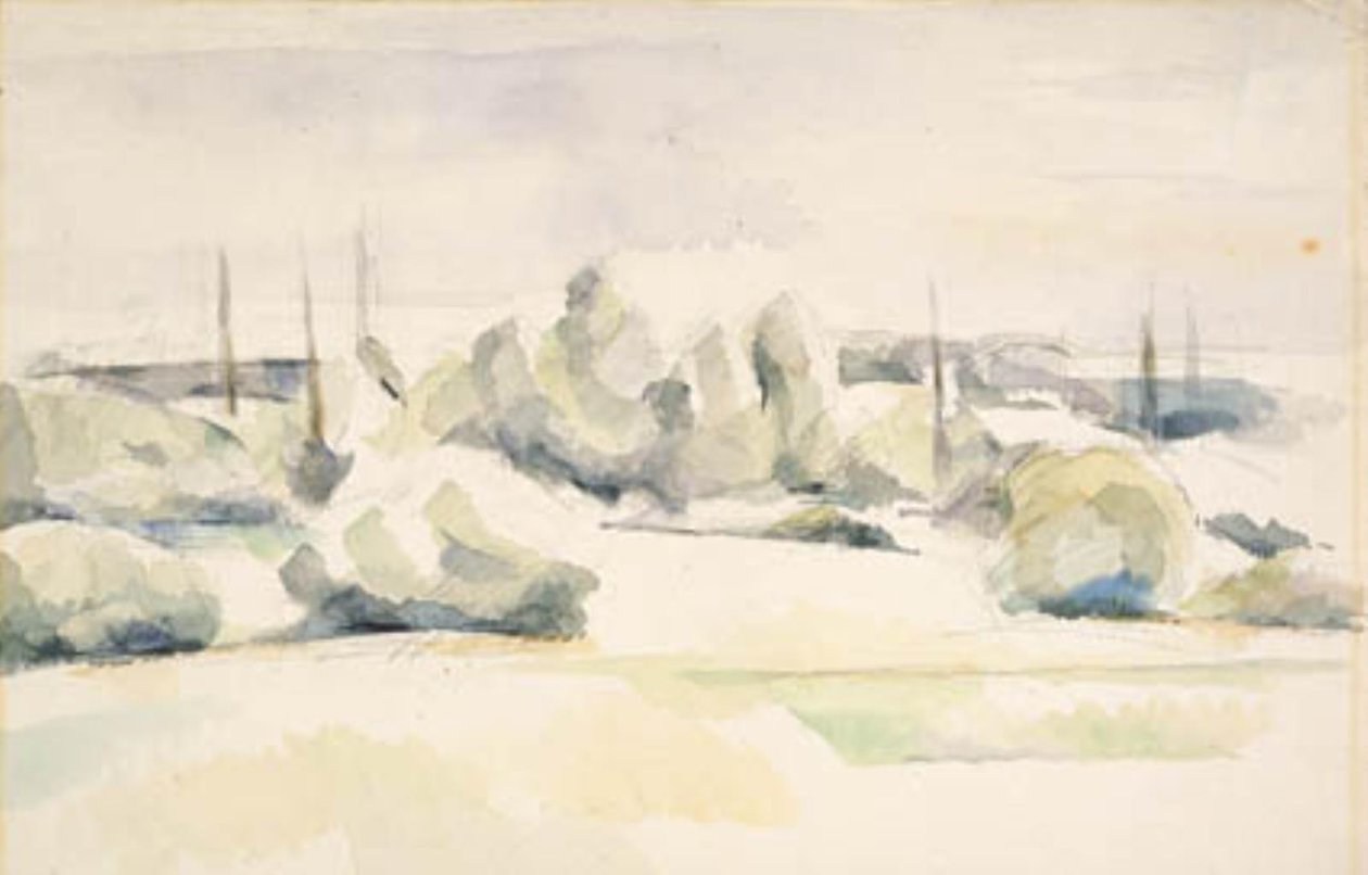 Bredden av en elv (Les Berges) av Paul Cézanne