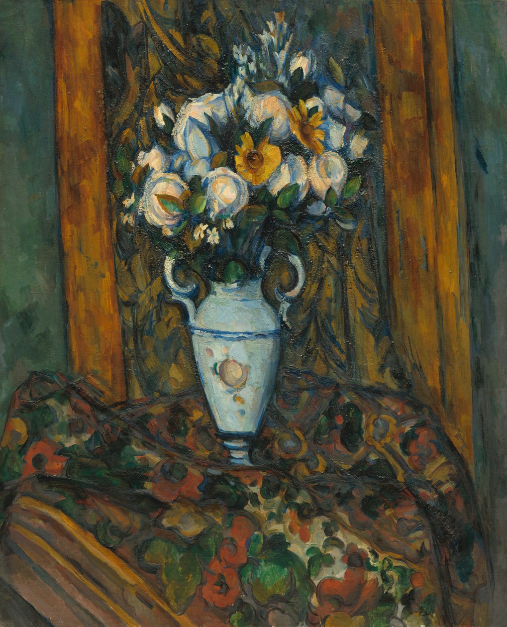 Vase med blomster av Paul Cézanne