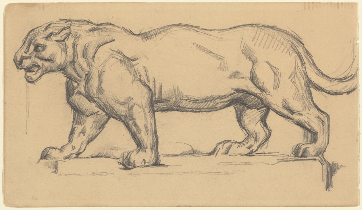 Jaguar av Paul Cézanne after Antoine Louis Barye