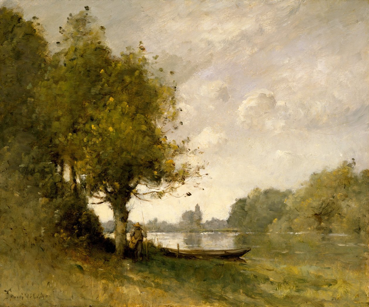 En dam nær Nangis, 1880-95. av Paul Desire Trouillebert