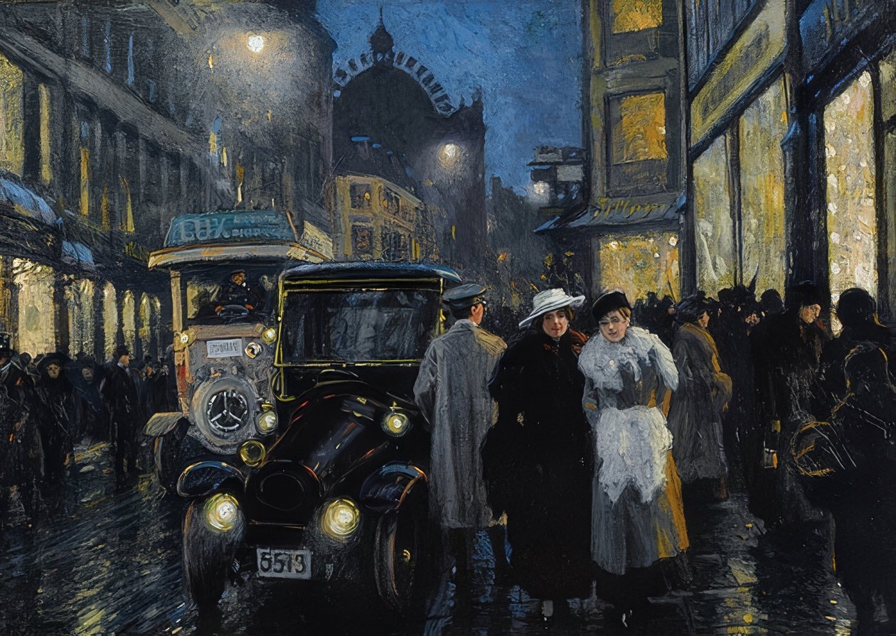 En kveldstur på boulevarden av Paul Fischer