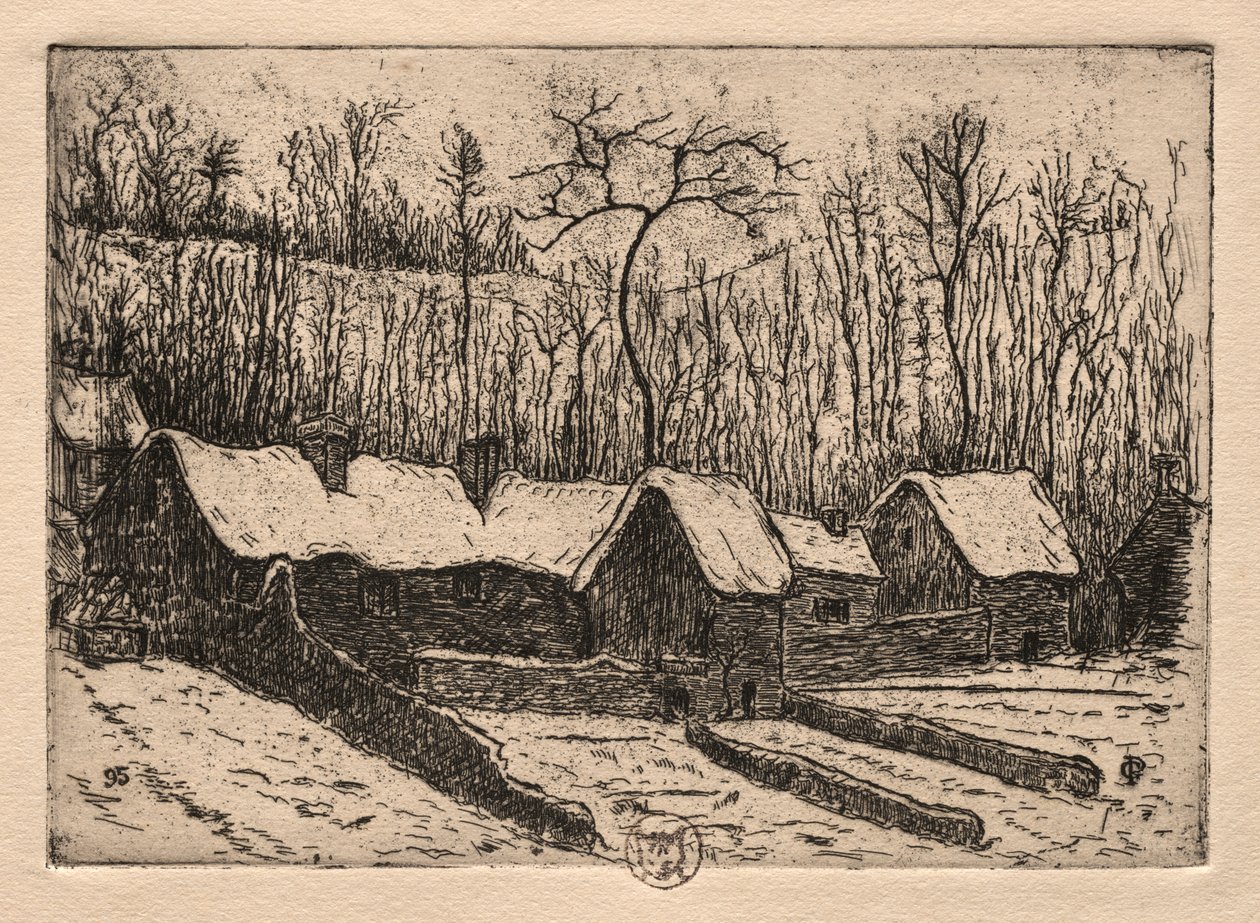 Six Etchings: The Thatched Bakery, Auvers av Paul Gachet