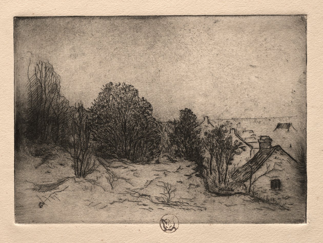 Seks etsninger: Vesnots, Auvers on the Oise av Paul Gachet