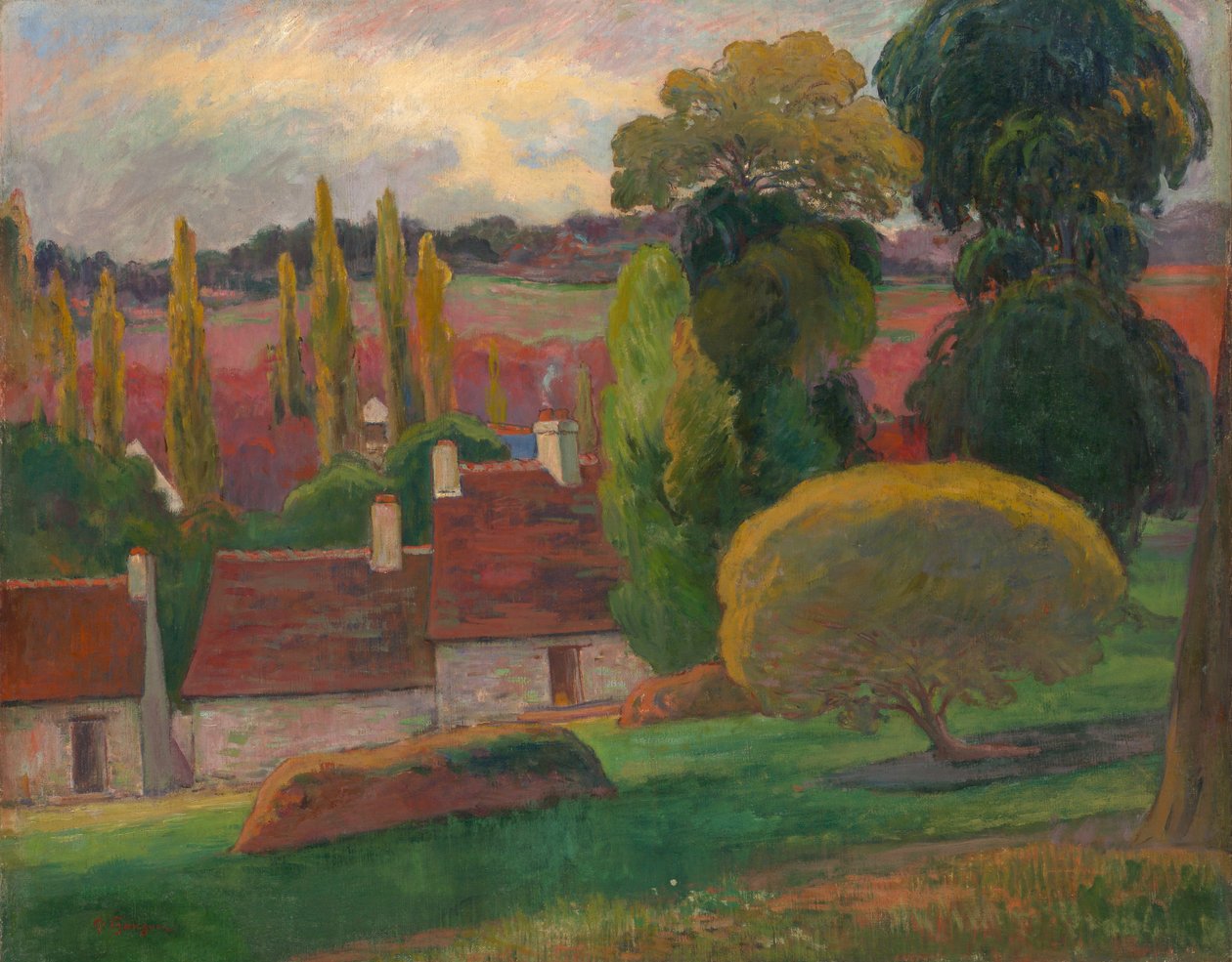 En gård i Bretagne, ca. 1894. av Paul Gauguin