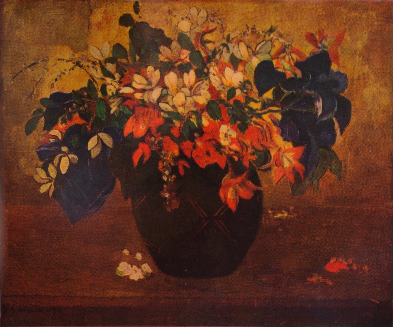 En vase med blomster, 1896, 1932 av Paul Gauguin