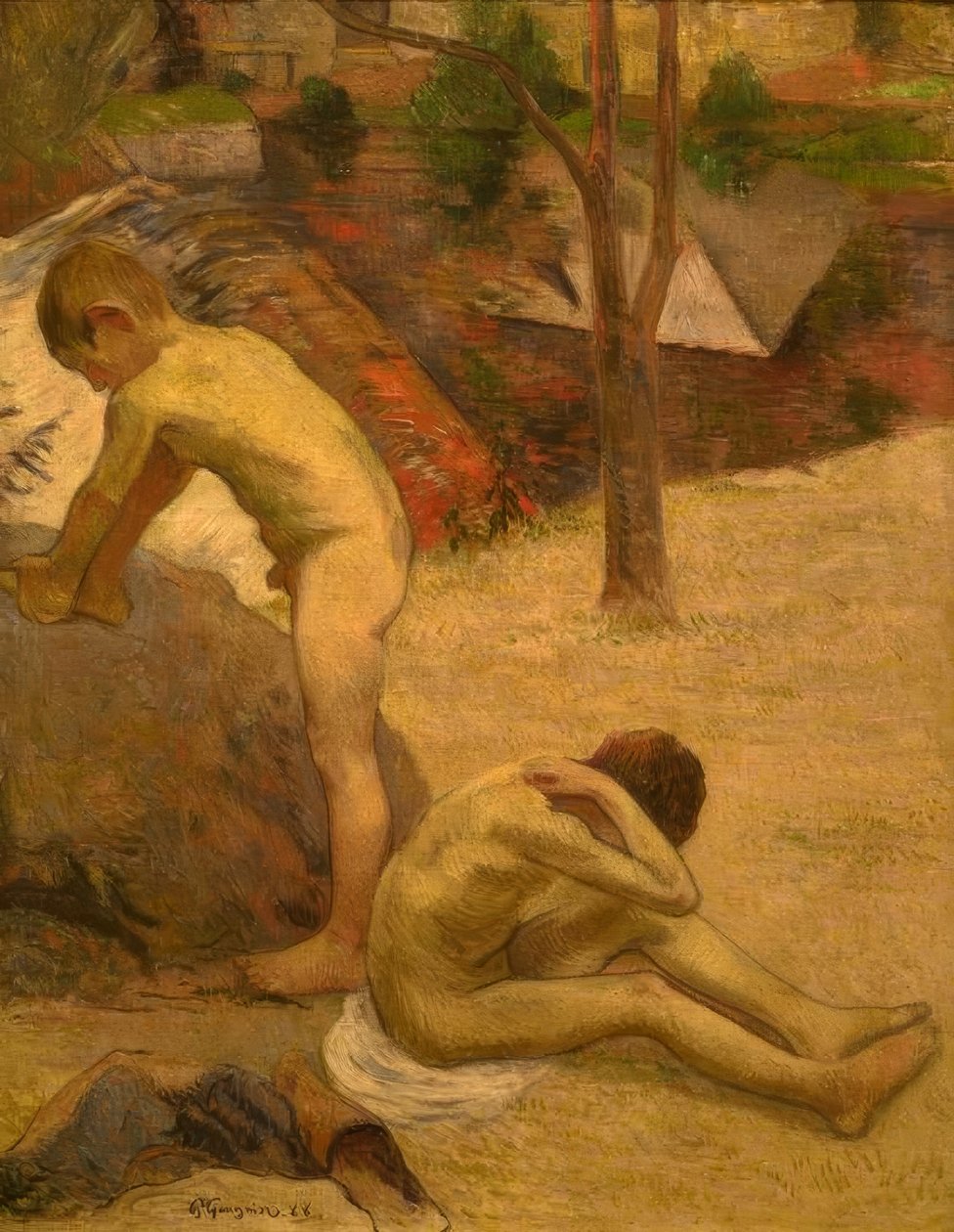 Bretonske gutter som bader av Paul Gauguin