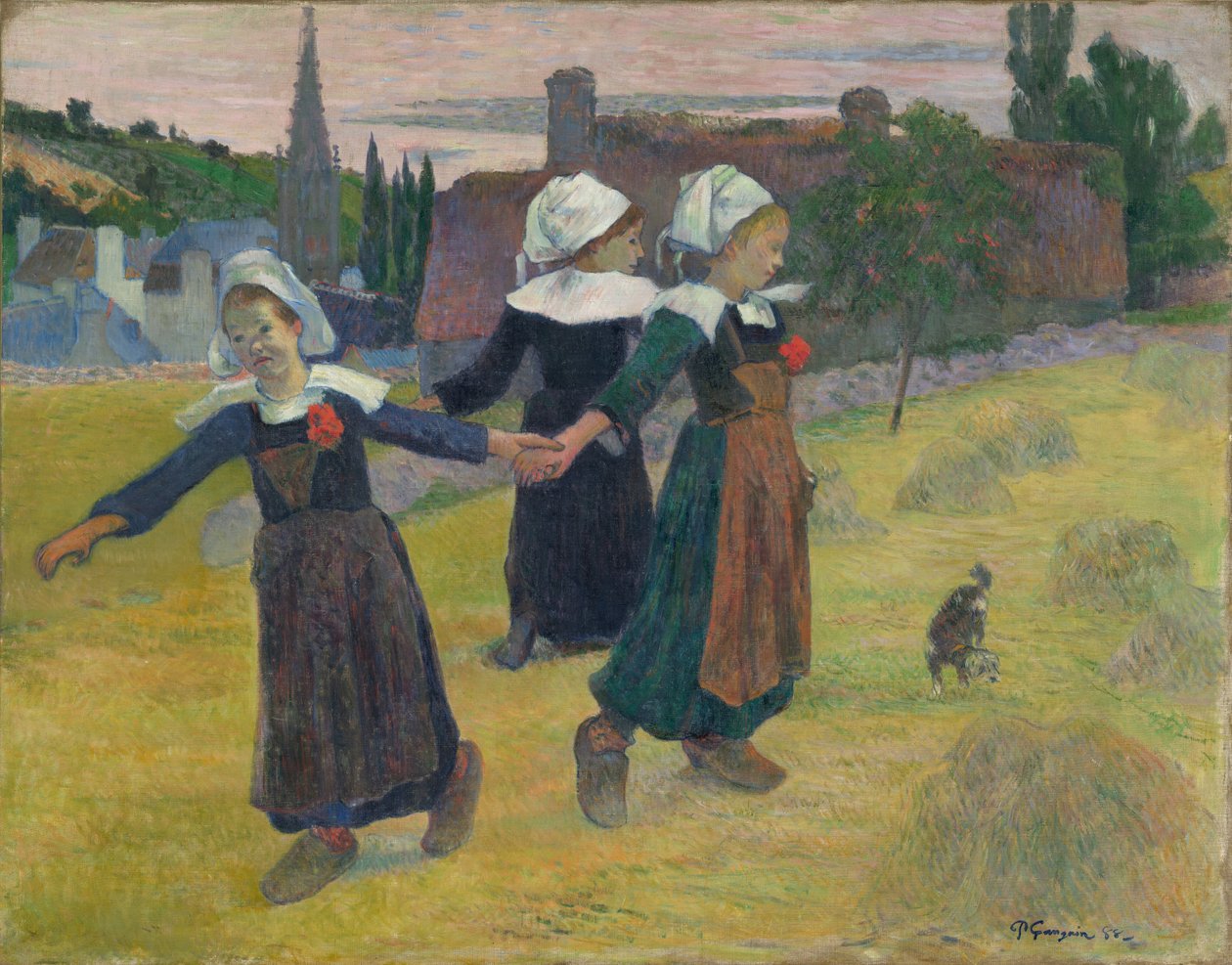 Bretonske jenter som danser, Pont-Aven, 1888. av Paul Gauguin