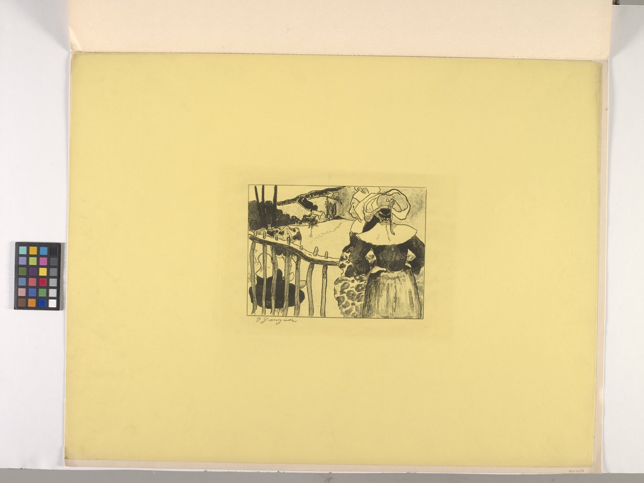 Bretonske kvinner ved et gjerde av Paul Gauguin
