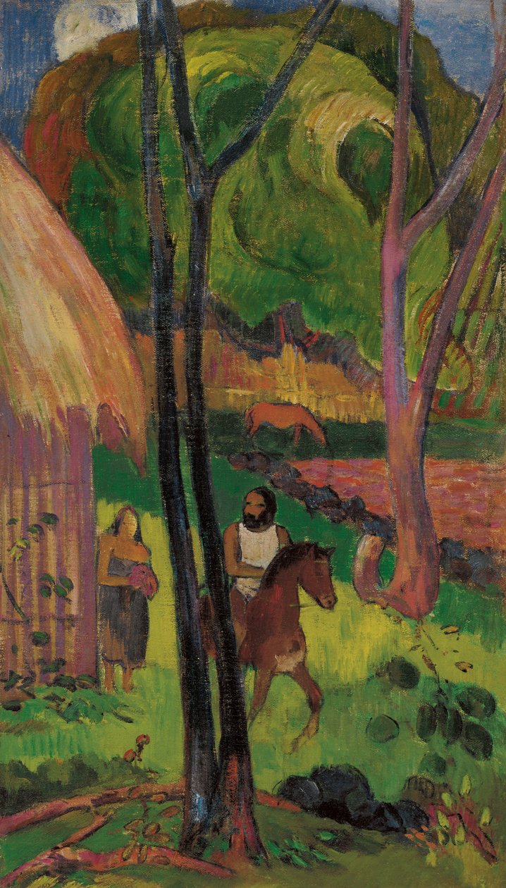 Rytter foran hytta, 1902. av Paul Gauguin