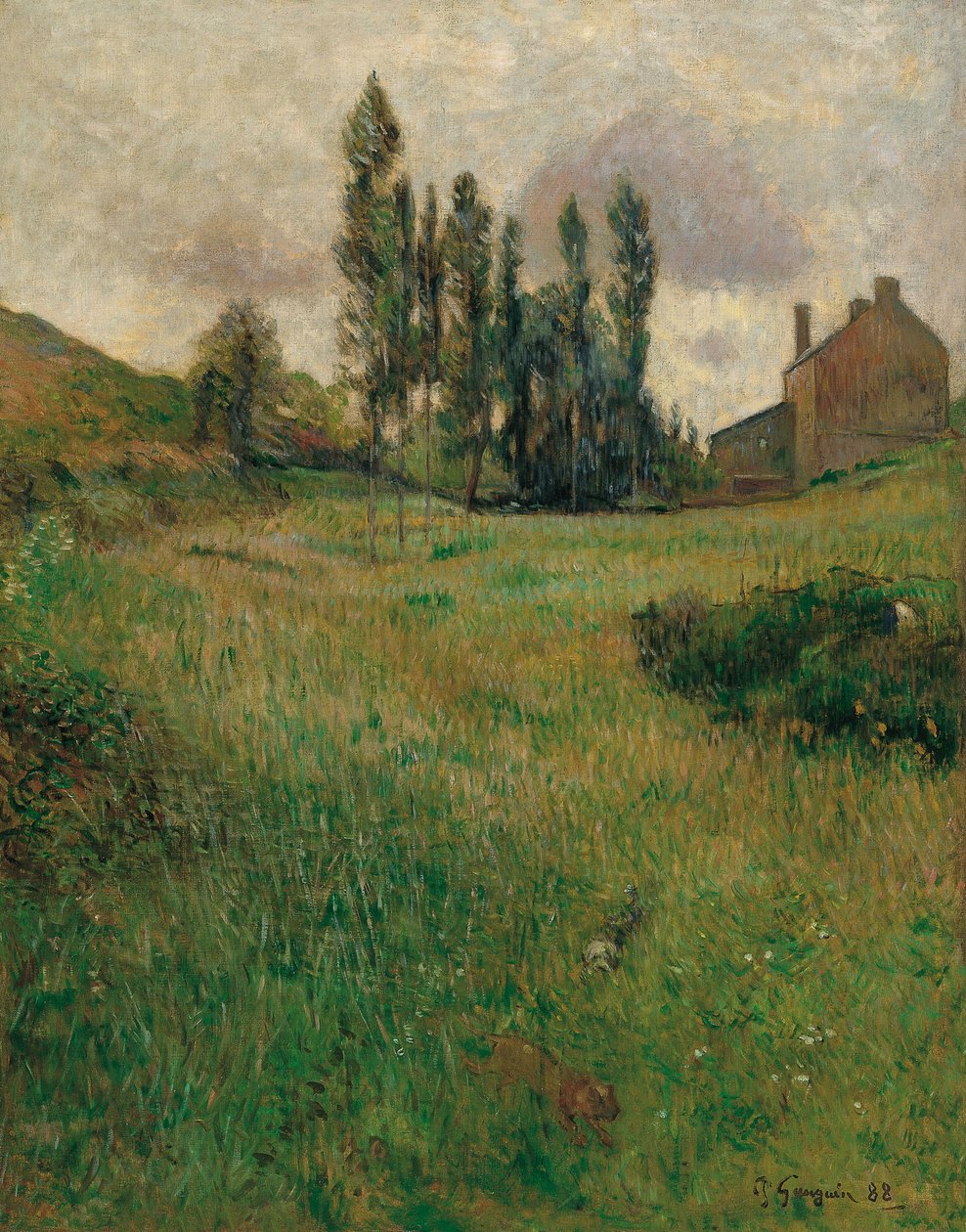 Hunder som løper i en eng, 1888 av Paul Gauguin