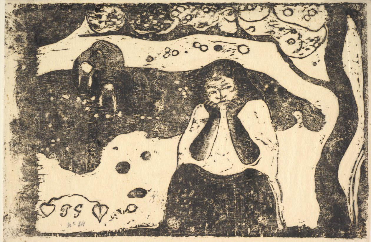 Menneskelig elendighet, 1898-99. av Paul Gauguin