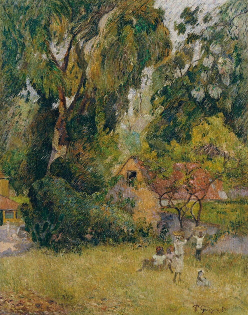 Hytter under trærne av Paul Gauguin