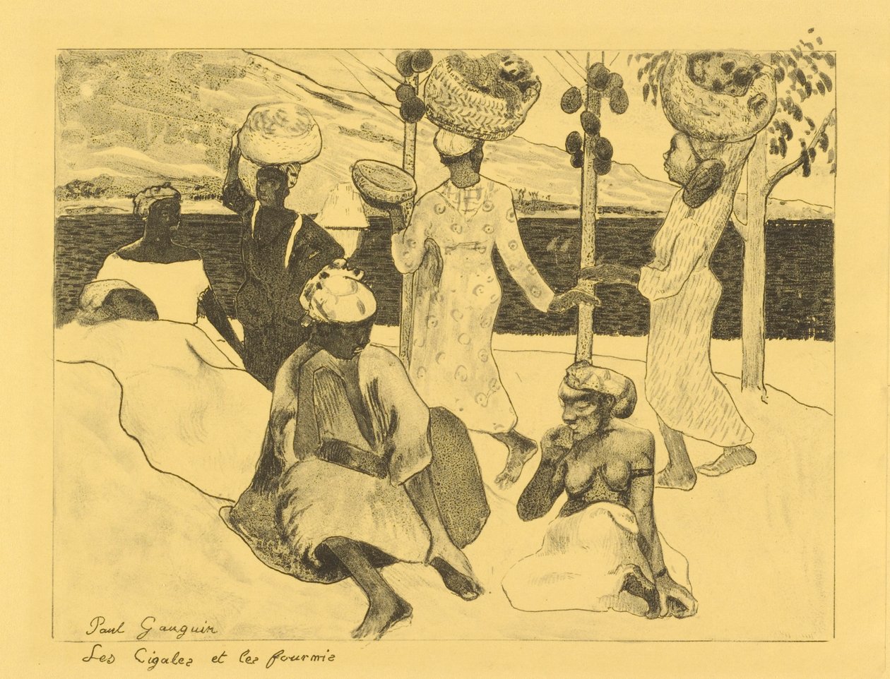gresshopper og maur - suvenir fra Martinique av Paul Gauguin