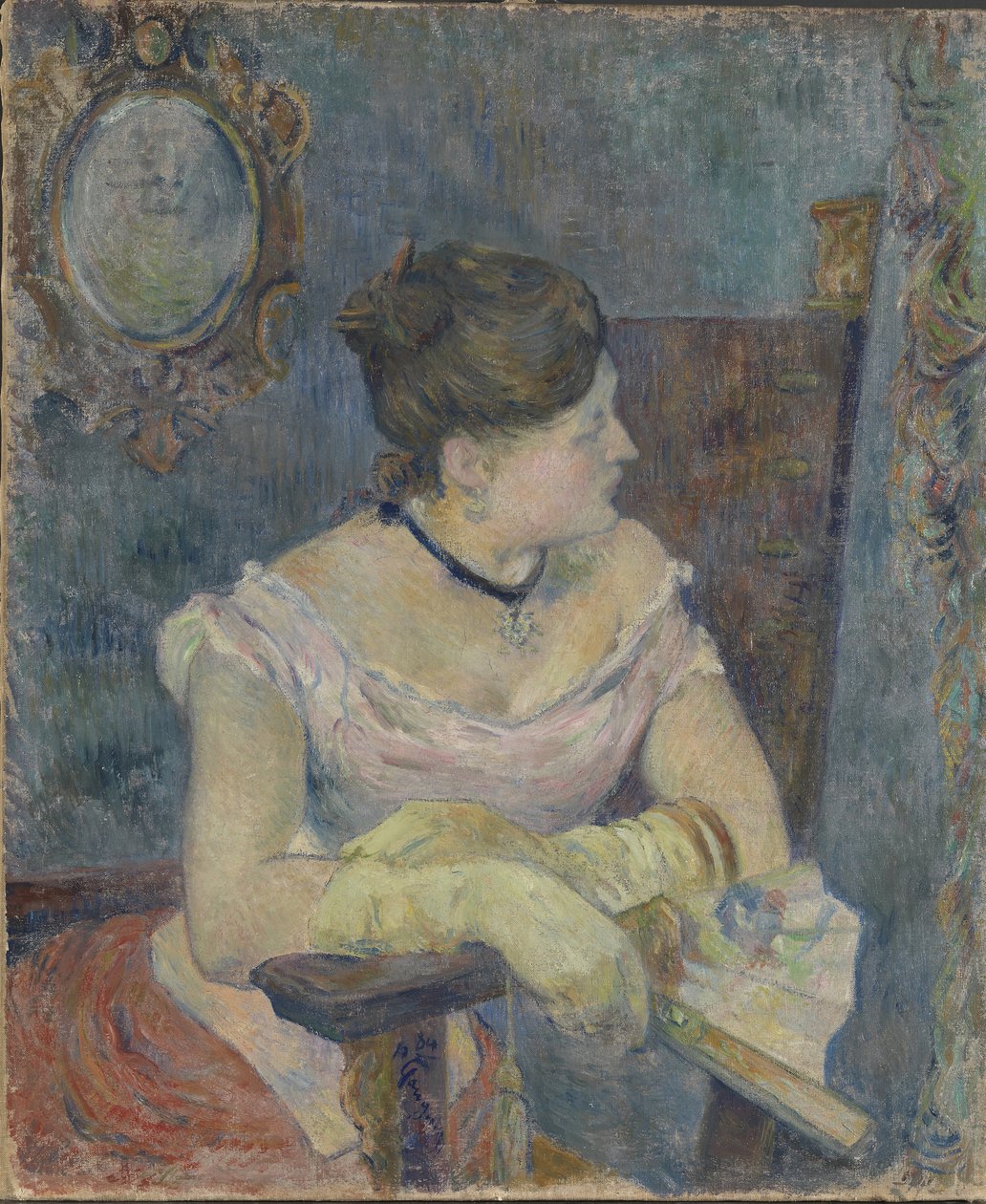 Madame Mette Gauguin i aftenkjole, 1884. av Paul Gauguin