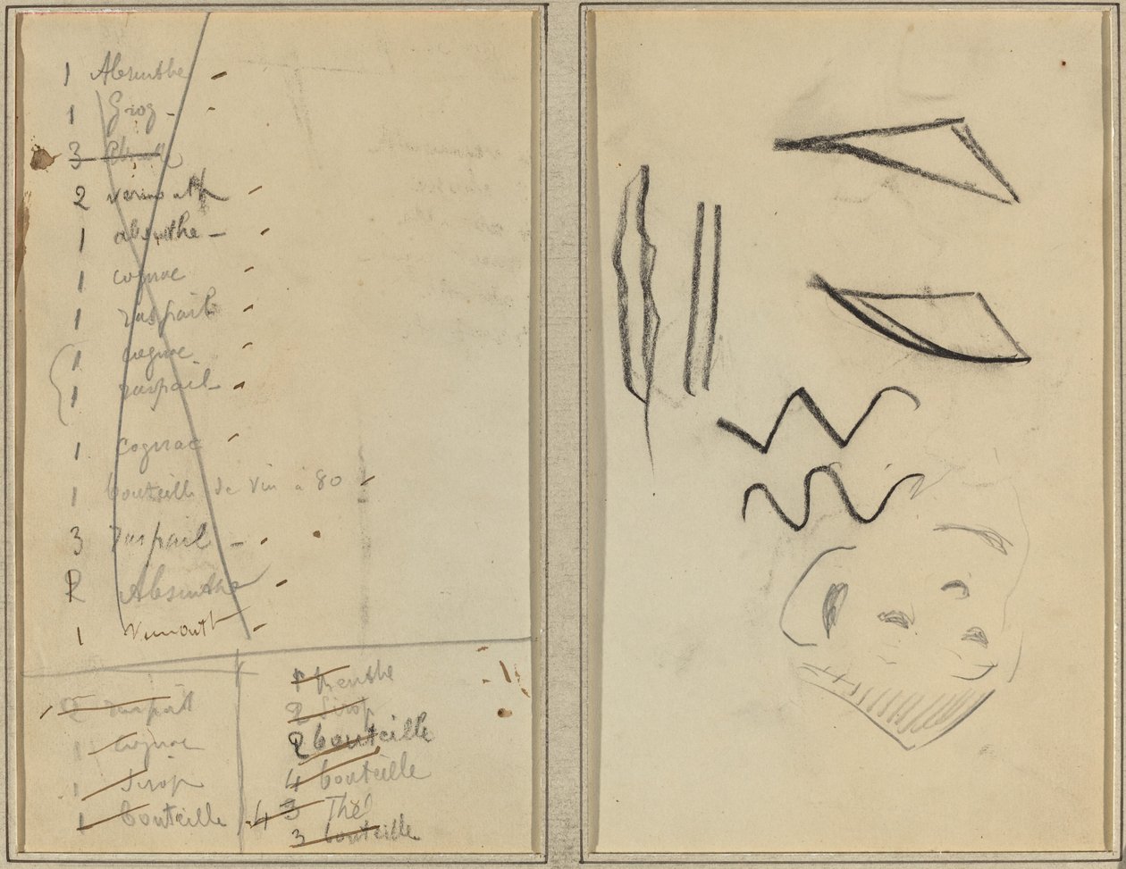 "Neige" (snø); Reiserute [recto] av Paul Gauguin