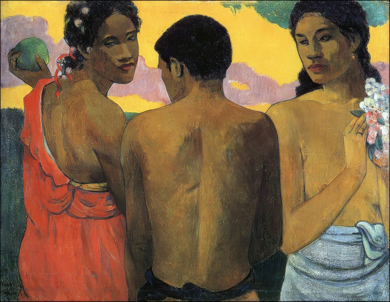 P. Gauguin, Tre Tahitianere av Paul Gauguin