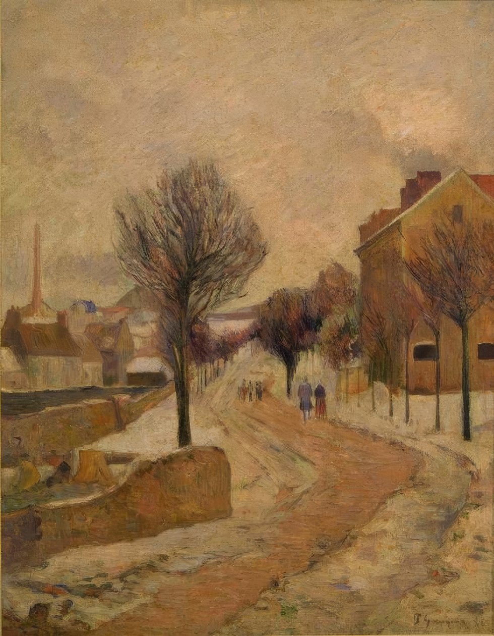Parisisk forstad i snøen av Paul Gauguin