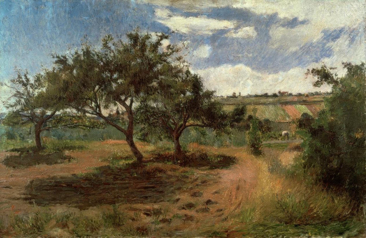 Epletrær i blomst (III) av Paul Gauguin
