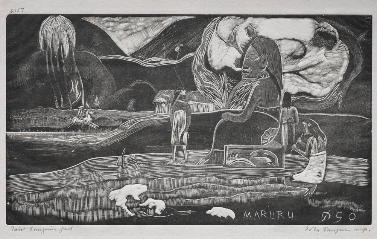 Tahiti-serien: Tilbedelse. av Paul Gauguin